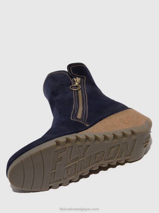 bottines zippées nela407 Fly London femmes marine 0FBB47
