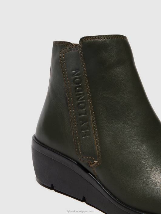 bottines zippées nula550 Fly London femmes vert foncé 0FBB43