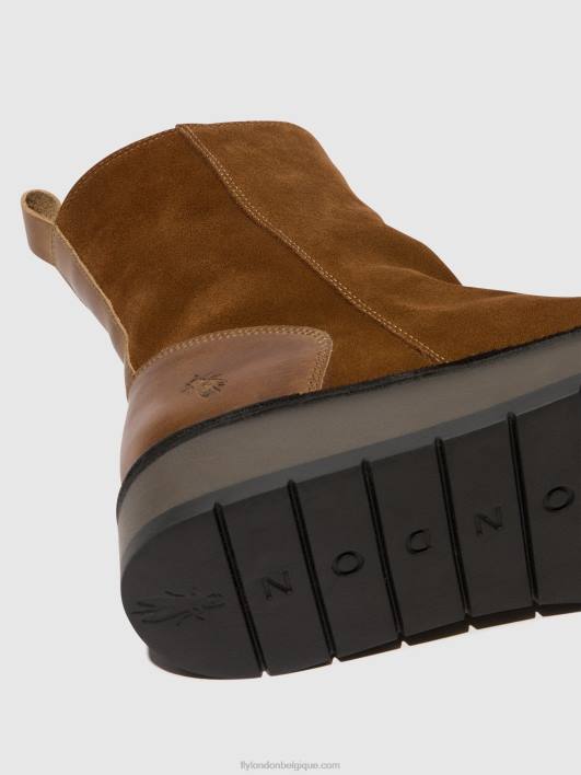 bottines zippées reno053 Fly London femmes chameau 0FBB44