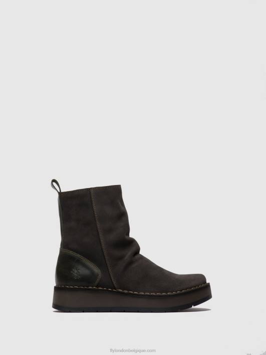 bottines zippées reno053 Fly London femmes suède huilé/tapis diesel 0FBB249