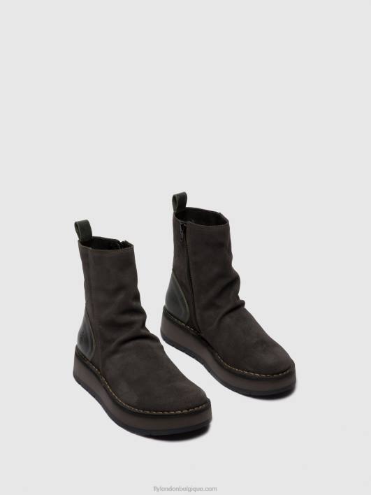 bottines zippées reno053 Fly London femmes suède huilé/tapis diesel 0FBB249