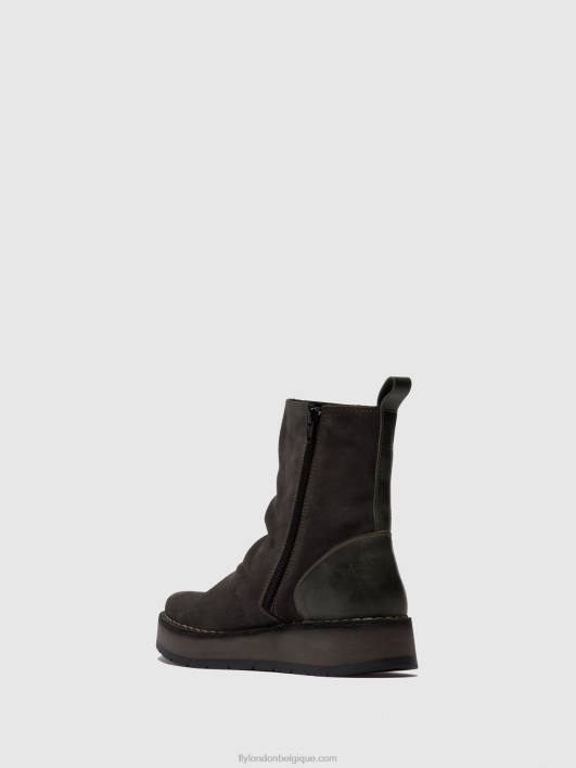 bottines zippées reno053 Fly London femmes suède huilé/tapis diesel 0FBB249