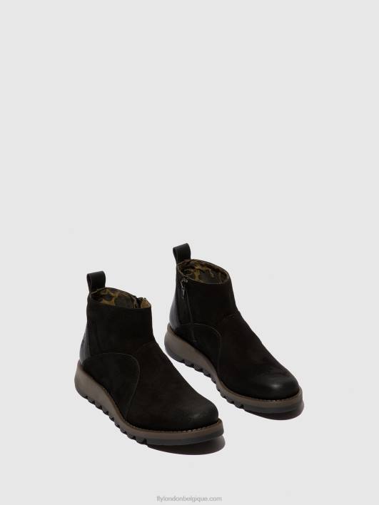 bottines zippées sely918 Fly London femmes noir 0FBB45