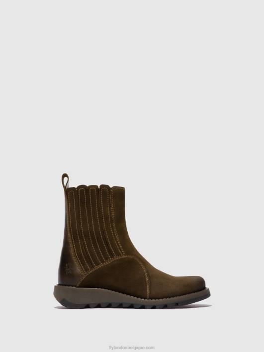 bottines zippées suzy899 Fly London femmes boue/olive 0FBB36