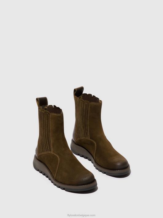bottines zippées suzy899 Fly London femmes boue/olive 0FBB36