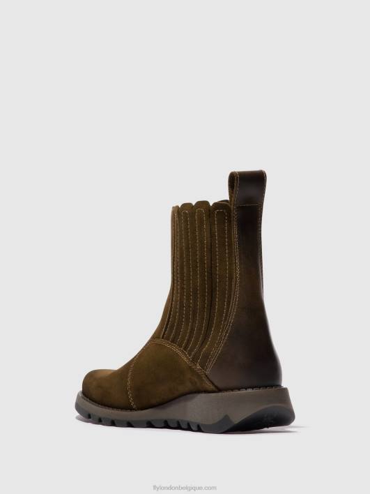 bottines zippées suzy899 Fly London femmes boue/olive 0FBB36