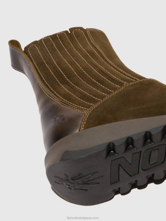 bottines zippées suzy899 Fly London femmes boue/olive 0FBB36