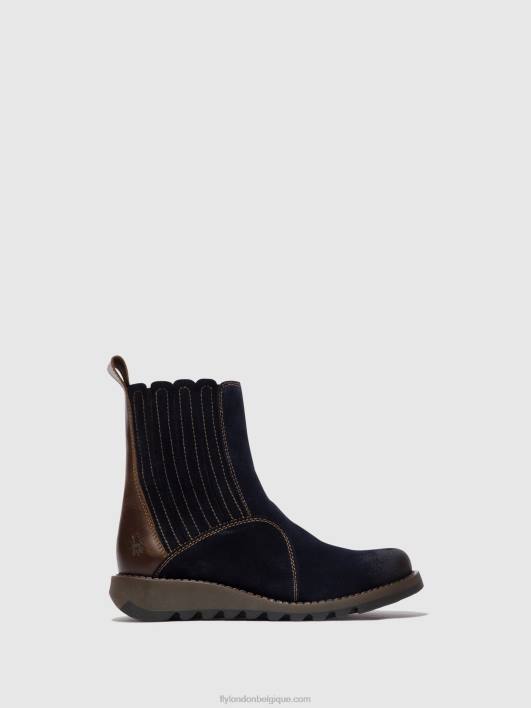 bottines zippées suzy899 Fly London femmes marine/dk. brun 0FBB41