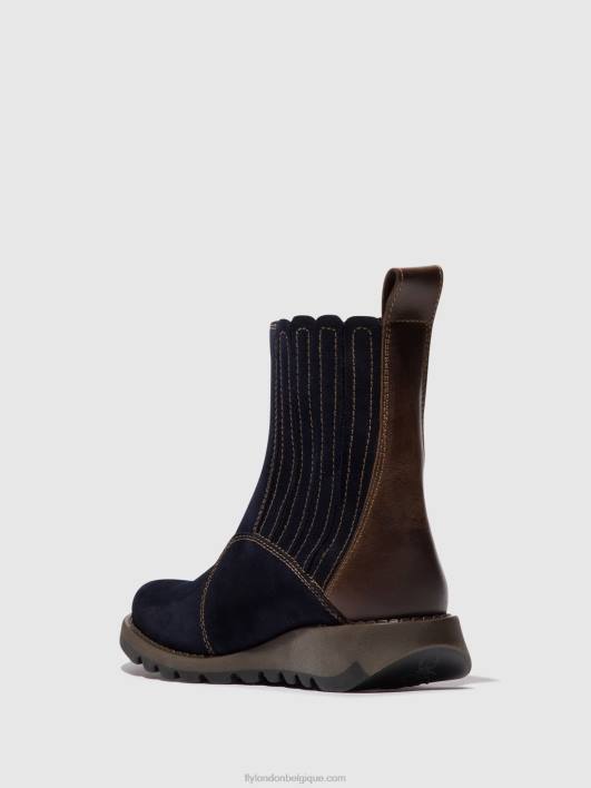 bottines zippées suzy899 Fly London femmes marine/dk. brun 0FBB41