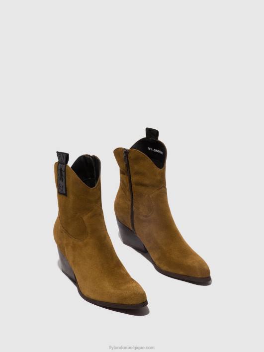 bottines zippées tabb905 Fly London femmes chameau 0FBB32
