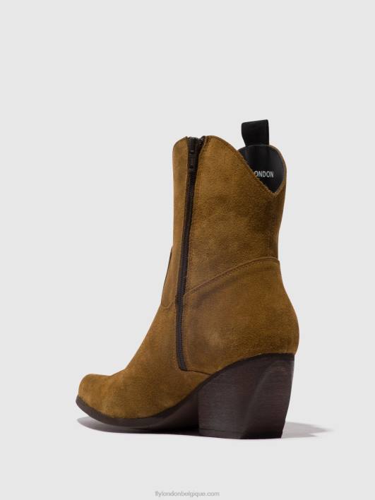 bottines zippées tabb905 Fly London femmes chameau 0FBB32