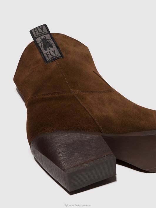 bottines zippées tabb905 Fly London femmes chocolat 0FBB33