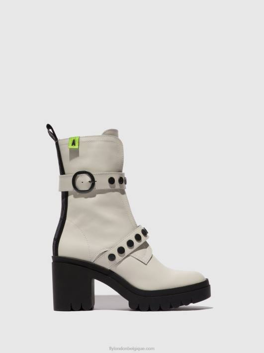 bottines zippées tama888 Fly London femmes Nausica blanc cassé 0FBB161