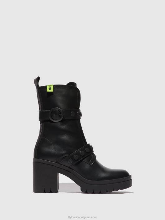 bottines zippées tama888 Fly London femmes noir nausica 0FBB160