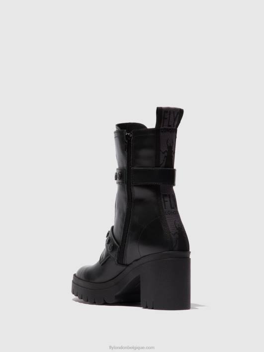 bottines zippées tama888 Fly London femmes noir nausica 0FBB160