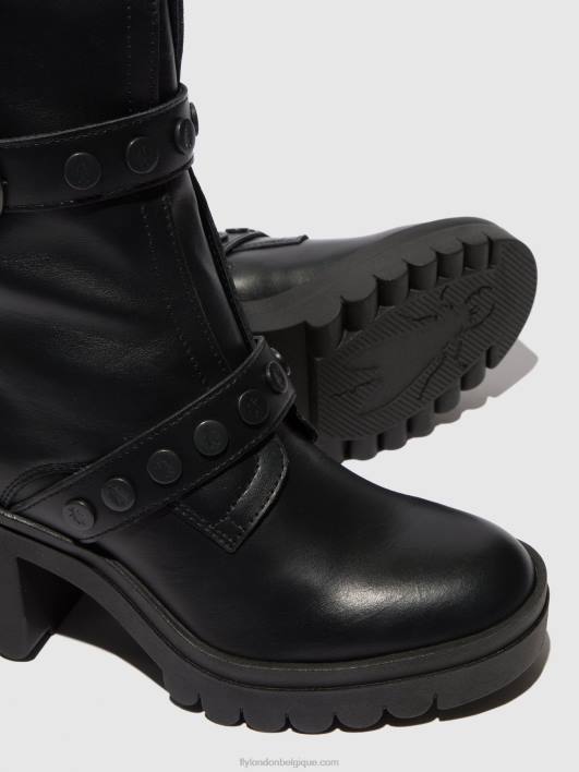 bottines zippées tama888 Fly London femmes noir nausica 0FBB160