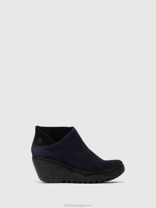bottines zippées yego400 Fly London femmes marine/noir 0FBB27