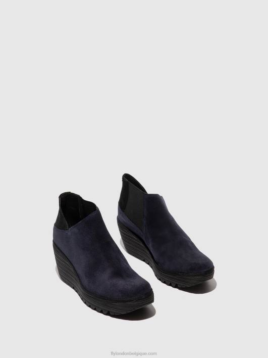 bottines zippées yego400 Fly London femmes marine/noir 0FBB27