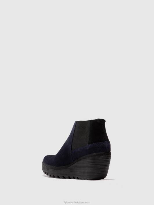 bottines zippées yego400 Fly London femmes marine/noir 0FBB27