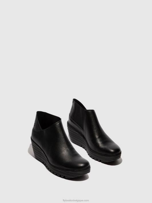 bottines zippées yego400 Fly London femmes noir 0FBB34