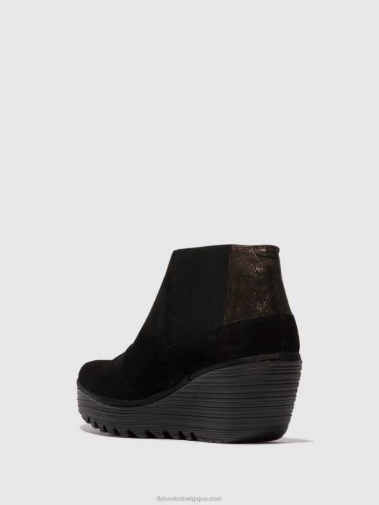 bottines zippées yego400 Fly London femmes noir/graphite 0FBB35