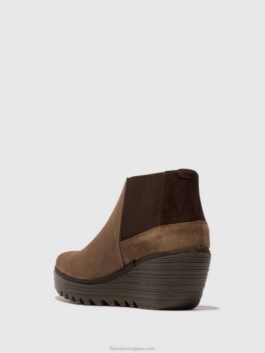 bottines zippées yego400 Fly London femmes taupe/expresso 0FBB28