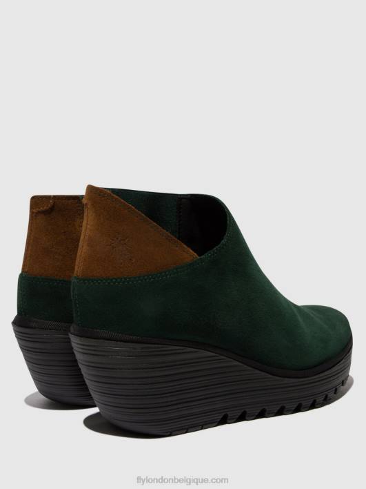 bottines zippées yego400 Fly London femmes vert forêt/chameau 0FBB30