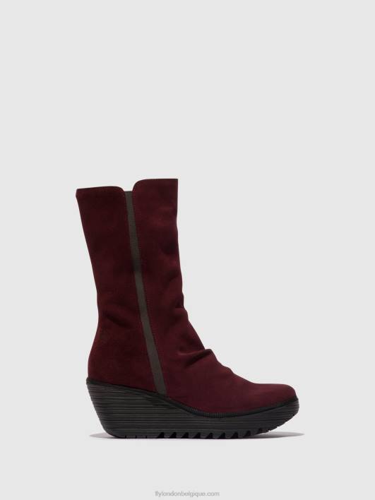 bottines zippées yemy408 Fly London femmes vin/gazole 0FBB26