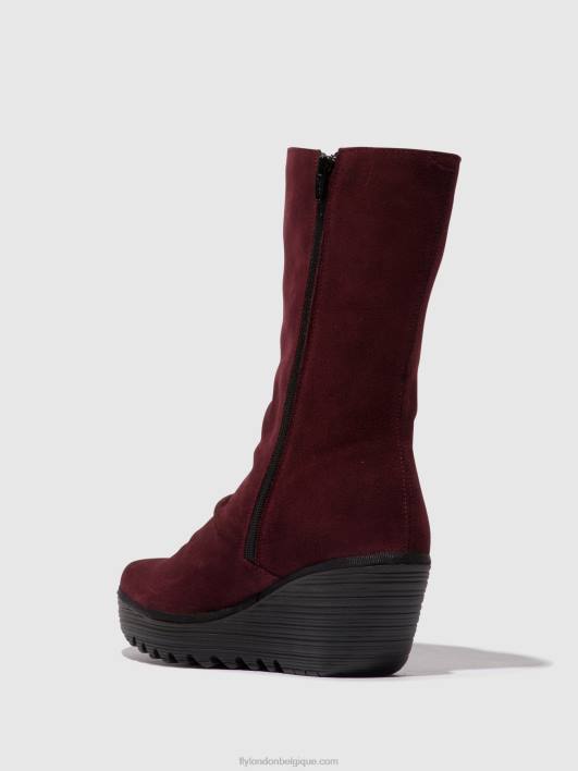 bottines zippées yemy408 Fly London femmes vin/gazole 0FBB26