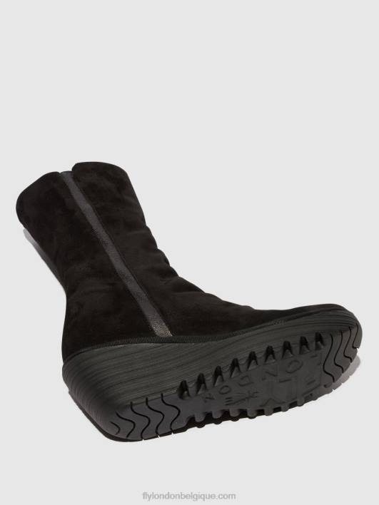 bottines zippées yemy408 huile Fly London femmes daim/mousse noir 0FBB3