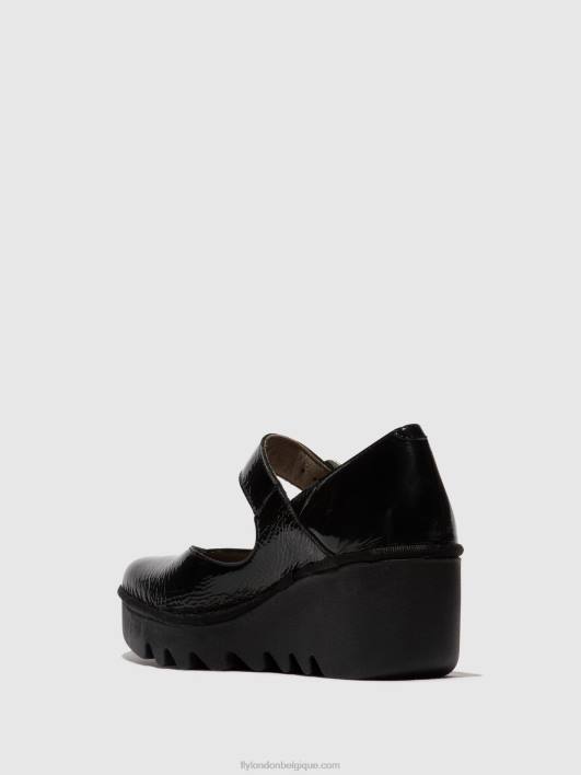 chaussures à boucle baxe428 Fly London femmes noir de louxor 0FBB621