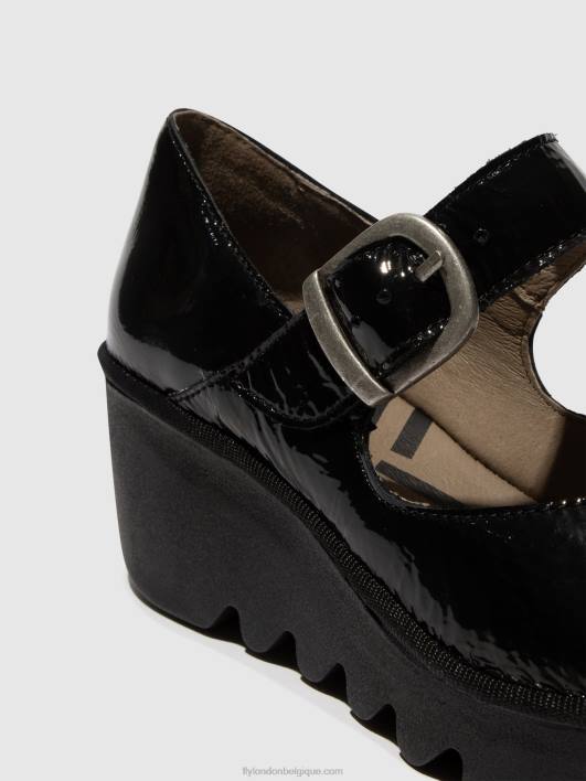 chaussures à boucle baxe428 Fly London femmes noir de louxor 0FBB621