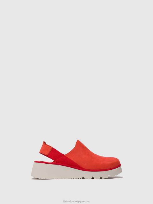 chaussures à bride arrière plog430 Fly London femmes diable rouge 0FBB644