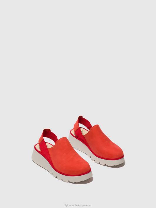 chaussures à bride arrière plog430 Fly London femmes diable rouge 0FBB644