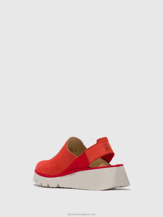 chaussures à bride arrière plog430 Fly London femmes diable rouge 0FBB644