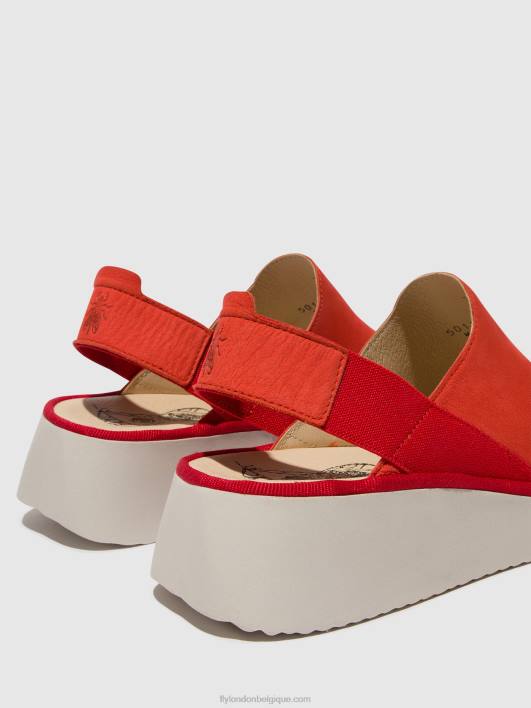 chaussures à bride arrière plog430 Fly London femmes diable rouge 0FBB644