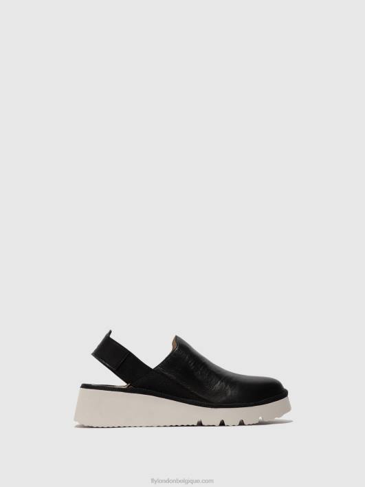 chaussures à bride arrière plog430 Fly London femmes noir 0FBB645