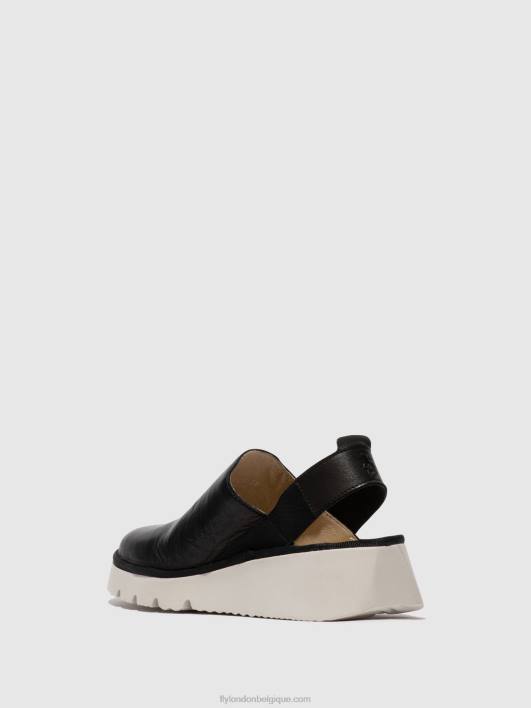 chaussures à bride arrière plog430 Fly London femmes noir 0FBB645