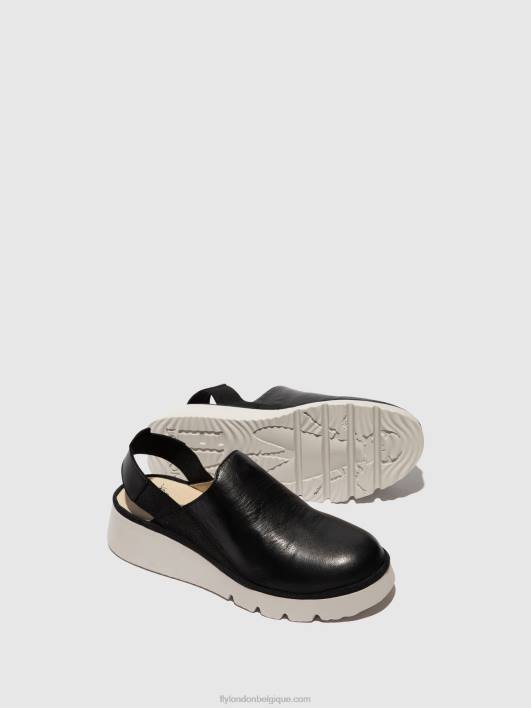 chaussures à bride arrière plog430 Fly London femmes noir 0FBB645