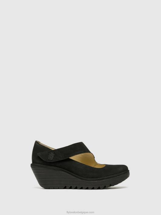 chaussures compensées yasi682 Fly London femmes noir 0FBB699