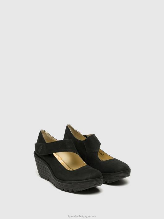 chaussures compensées yasi682 Fly London femmes noir 0FBB699