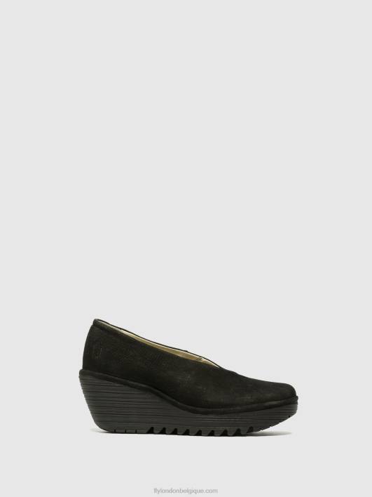 chaussures compensées yaz Fly London femmes noir 0FBB700