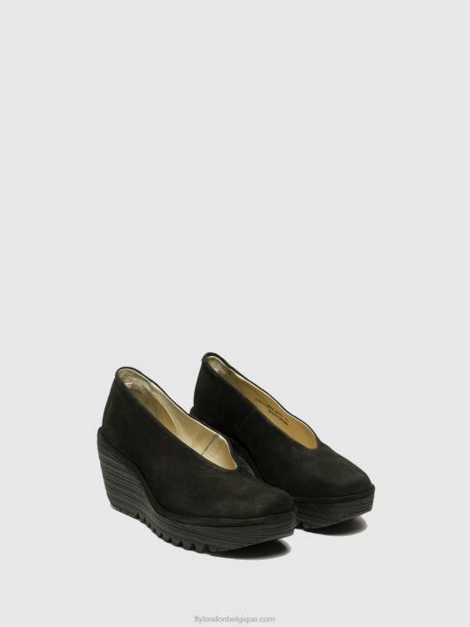 chaussures compensées yaz Fly London femmes noir 0FBB700