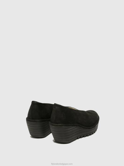 chaussures compensées yaz Fly London femmes noir 0FBB700