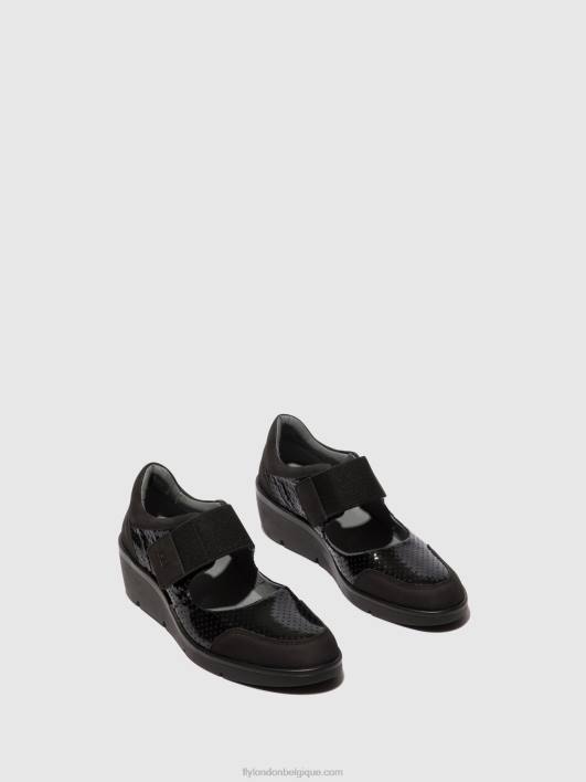 chaussures velcro naje583 Fly London femmes noir 0FBB624