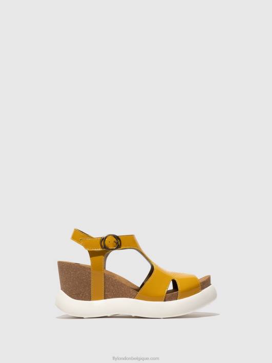 sandales à boucle gova962 Fly London femmes jaune 0FBB496