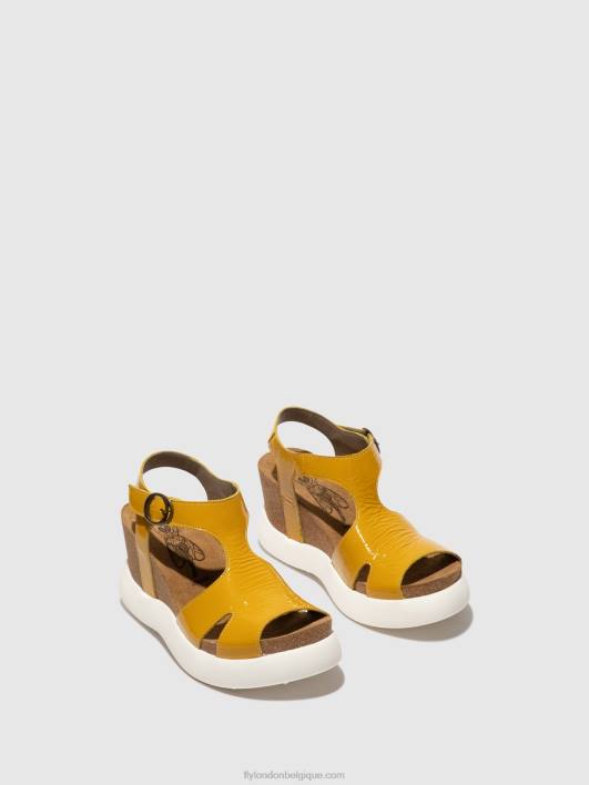 sandales à boucle gova962 Fly London femmes jaune 0FBB496
