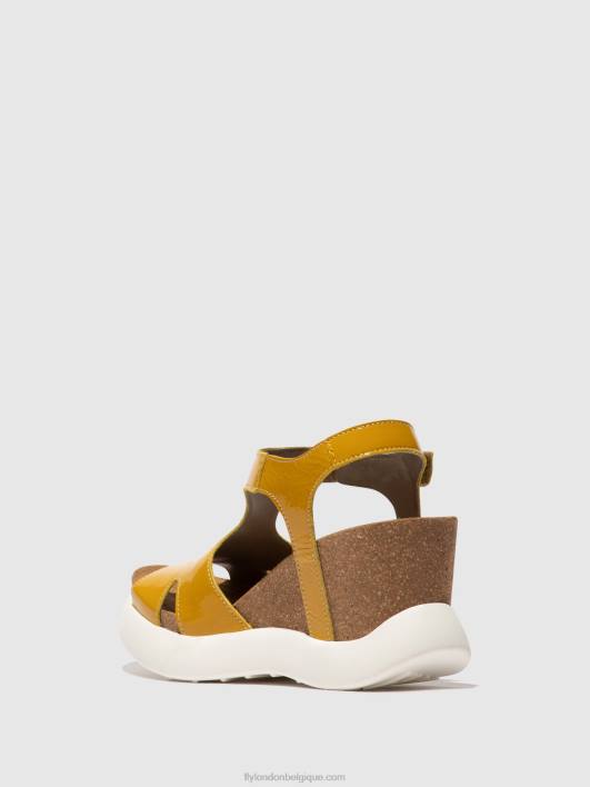 sandales à boucle gova962 Fly London femmes jaune 0FBB496