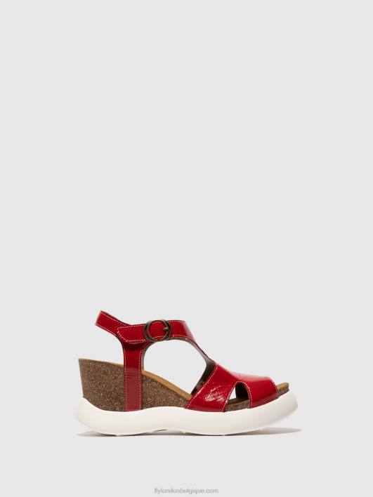sandales à boucle gova962 Fly London femmes rouge 0FBB495