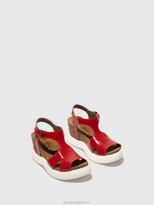 sandales à boucle gova962 Fly London femmes rouge 0FBB495